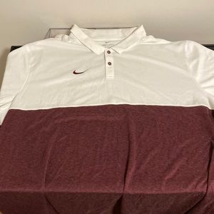 Nike White/Maroon Golf Polo - Size: 4XL